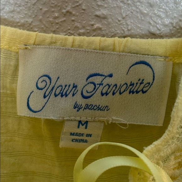 Your Favorite By Pacsun Yellow Summer Lace Ruffle Tank NWT Size Medium - Picture 2 of 6